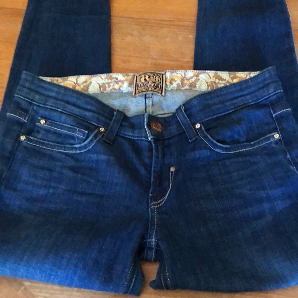 Rich & Skinny Funnel jeans‎ Size 28 light whiskering and fading on dark denim
